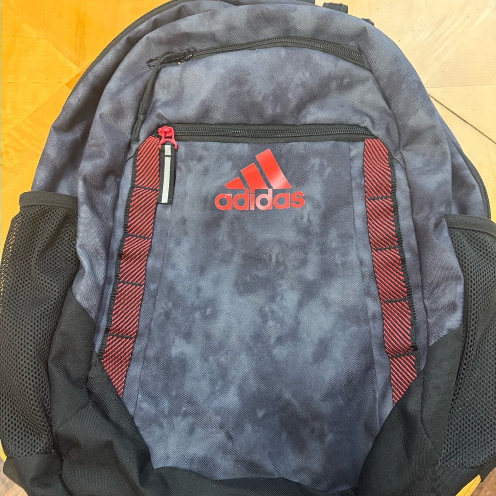 Adidas Black and Red Sporty Backpack with Padded Straps